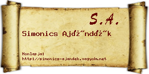 Simonics Ajándék névjegykártya